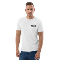 Baphomet on back / Scylla logo on front Unisex organic cotton t-shirt - White